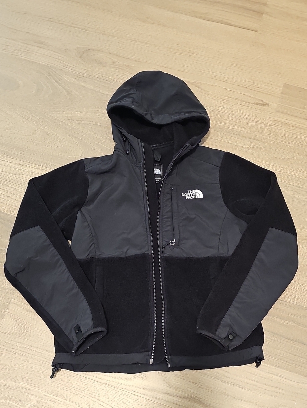 The North Face Men's Hooded Black & Charcoal Hybrid Jacket